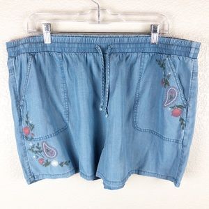 Knox Rose Embroidered Shorts size: XXL